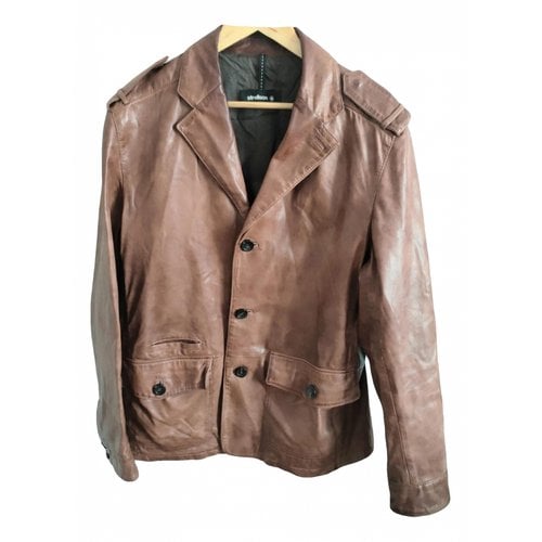 Pre-owned Strellson Leather Jacket In Brown