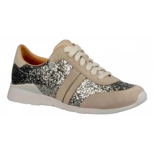 Pre-owned Ugg Glitter Trainers In Silver