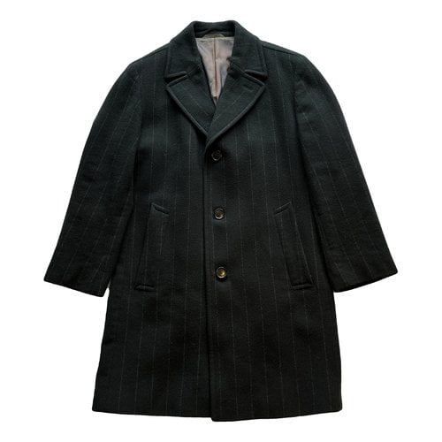 Pre-owned Hugo Boss Wool Trenchcoat In Black