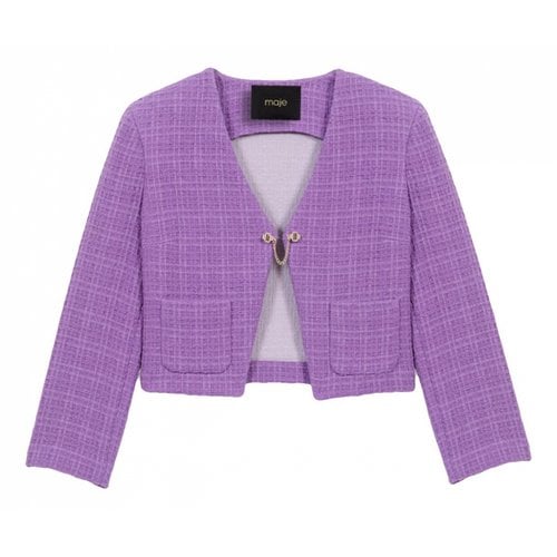 Pre-owned Maje Tweed Jacket In Purple