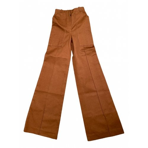 Pre-owned Celine Straight Pants In Brown
