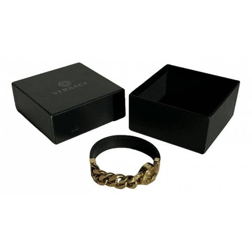 Pre-owned Versace Medusa Leather Jewellery In Black