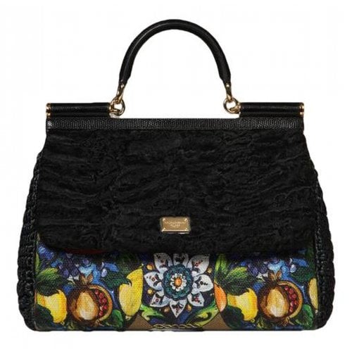 Pre-owned Dolce & Gabbana Sicily Faux Fur Handbag In Multicolour