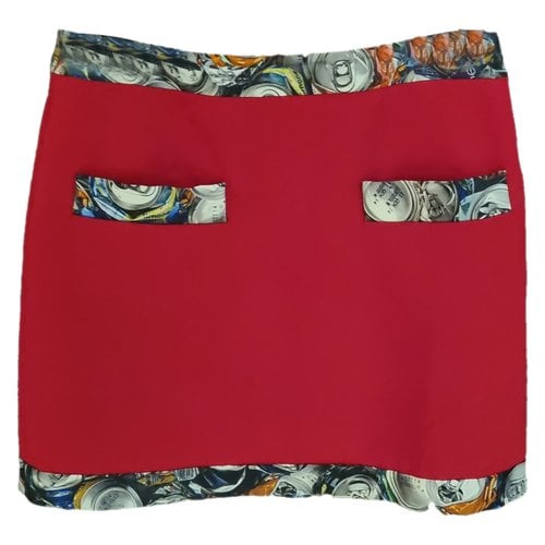 Pre-owned Moschino Wool Mini Skirt In Red