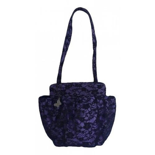 Pre-owned Anna Sui Linen Handbag In Purple