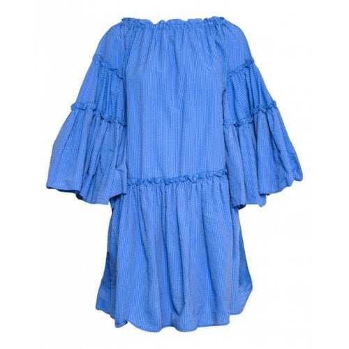 Pre-owned Msgm Mini Dress In Blue