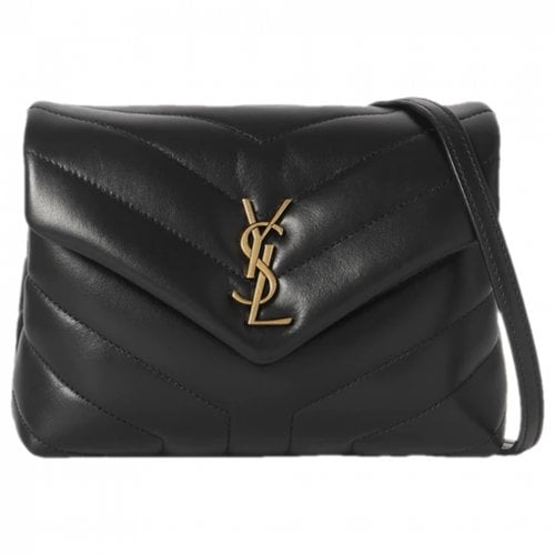 Pre-owned Saint Laurent Loulou Leather Crossbody Bag In Black