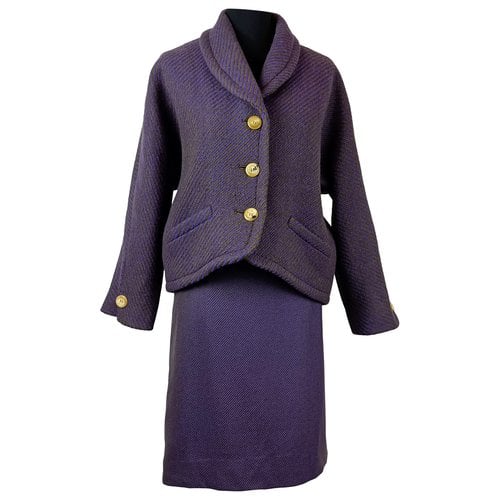 Pre-owned Celine Wool Suit Jacket In Purple