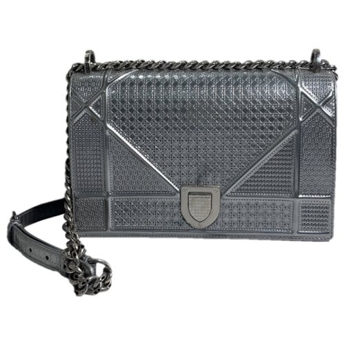 Pre-owned Dior Ama Leather Crossbody Bag In Silver