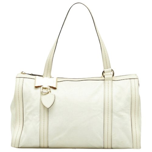 Pre-owned Gucci Leather Handbag In White