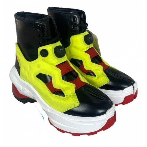 Pre-owned Maison Margiela X Reebok Tabi Project 0 Patent Leather High Trainers In Multicolour