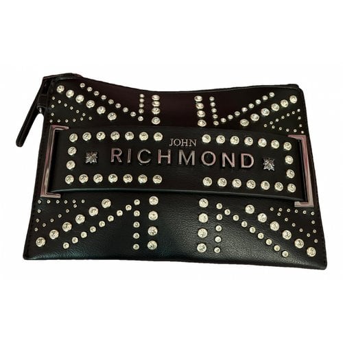 Pre-owned John Richmond Leather Clutch Bag In Black