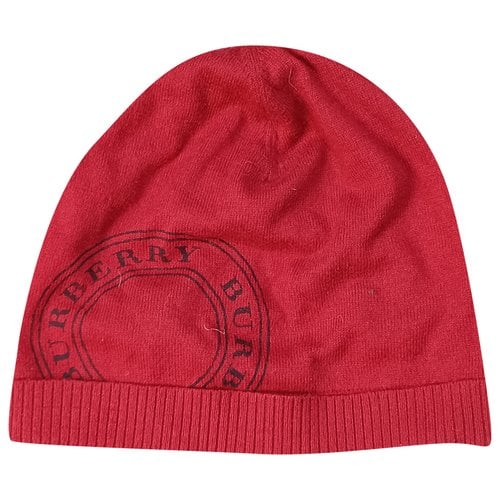 Pre-owned Burberry Beanie In Red