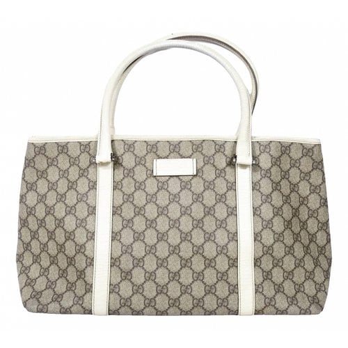 Pre-owned Gucci Joy Cloth Tote In Beige