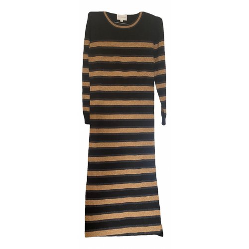 Pre-owned Chloé Stora Wool Maxi Dress In Gold