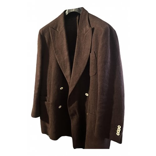 Pre-owned Drake's Wool Suit In Brown