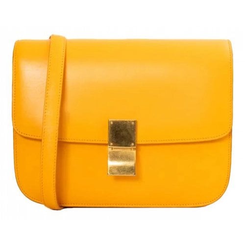 Pre-owned Celine Classic Leather Handbag In Yellow