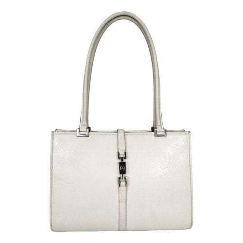 Pre-owned Gucci Jackie Leather Handbag In White