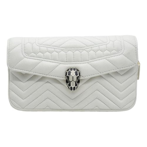 Pre-owned Bvlgari Leather Handbag In White