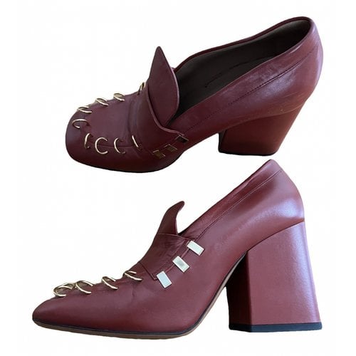 Pre-owned Marni Leather Heels In Burgundy