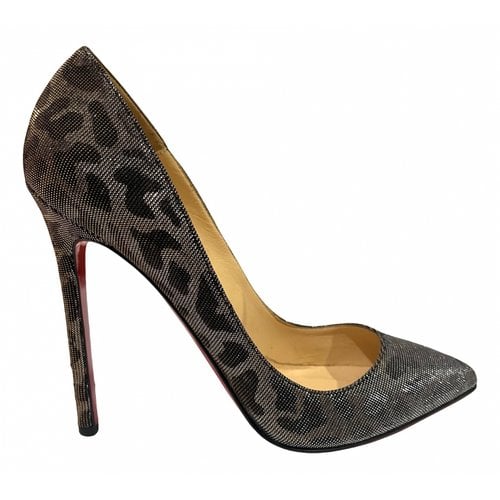 Pre-owned Christian Louboutin Pigalle Cloth Heels In Multicolour