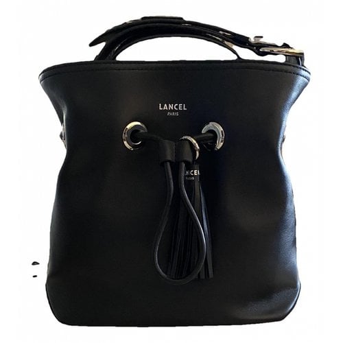 Pre-owned Lancel Leather Crossbody Bag In Black