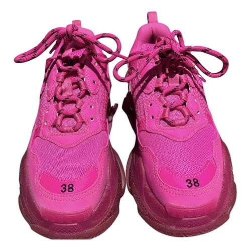 Pre-owned Balenciaga Triple S Trainers In Pink