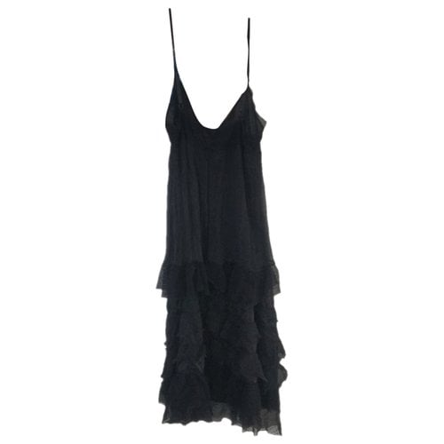 Pre-owned Kaos Silk Mid-length Dress In Black