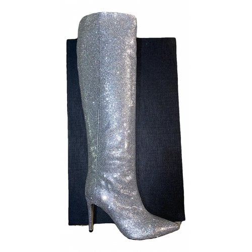 Pre-owned Mychalom Glitter Boots In Silver