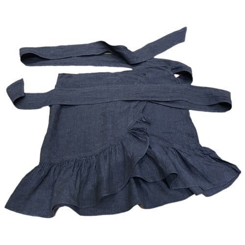 Pre-owned Isabel Marant Étoile Linen Mini Skirt In Black