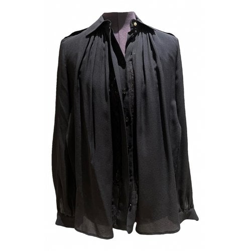 Pre-owned Elie Saab Silk Blouse In Black
