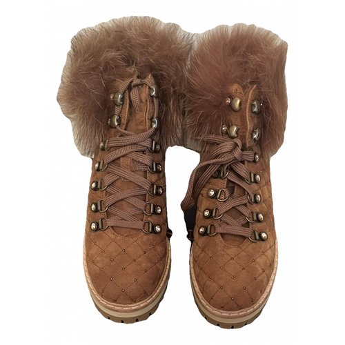 Pre-owned Le Silla Lace Up Boots In Brown