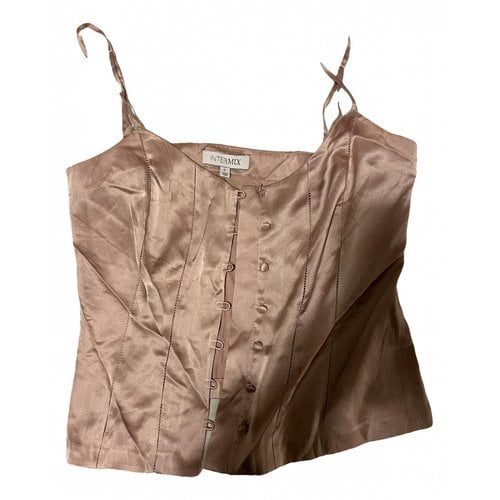 Pre-owned Intermix Silk Corset In Pink