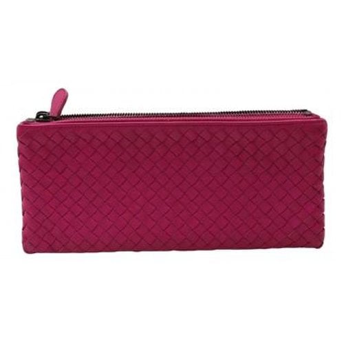 Pre-owned Bottega Veneta Leather Clutch Bag In Pink