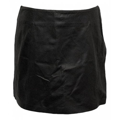 Pre-owned Alexander Wang T Leather Skirt In Black