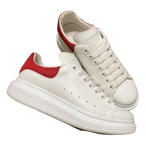 Pre-owned Alexander Mcqueen Oversize Leather Low Trainers In Red