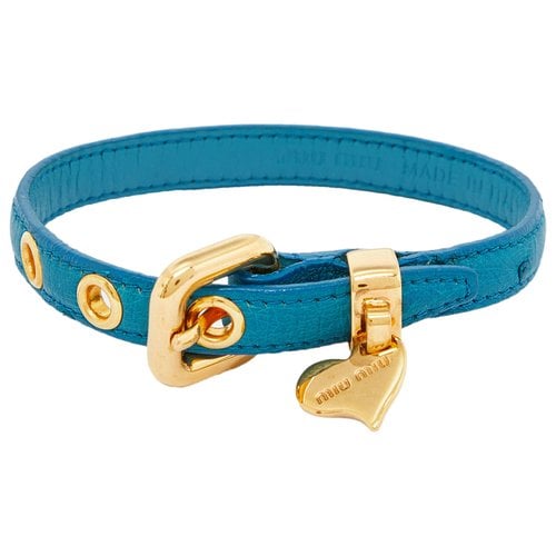 Pre-owned Miu Miu Leather Jewellery Set In Blue