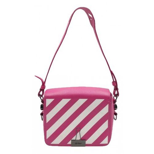 Pre-owned Off-white Leather Handbag In Pink