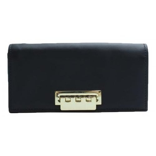 Pre-owned Zac Posen Leather Clutch Bag In Black