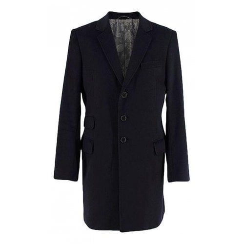 Pre-owned Balmain Cashmere Coat In Blue