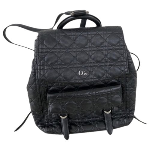 Pre-owned Dior Leather Backpack In Black