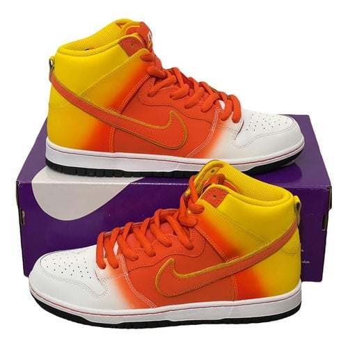 Pre-owned Nike Sb Dunk Leather High Trainers In Orange