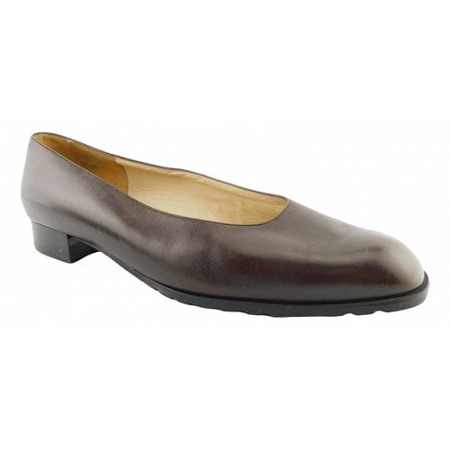 Pre-owned Bally Leather Ballet Flats In Brown