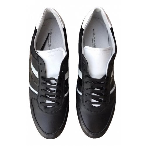 Pre-owned Alessandro Dell'acqua Leather Low Trainers In Black