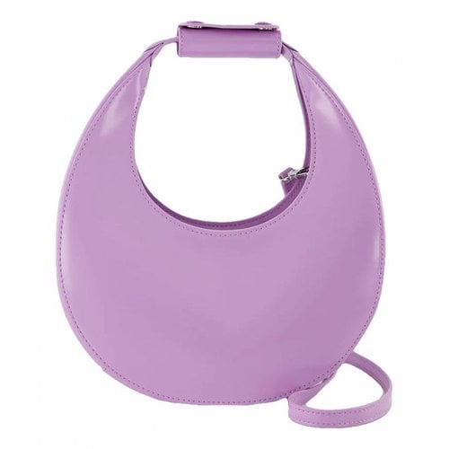 Pre-owned Staud Moon Leather Handbag In Purple