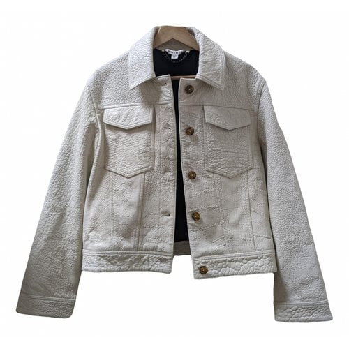 Pre-owned Whistles Leather Jacket In White