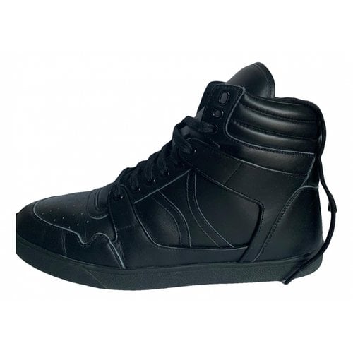 Pre-owned Celine Leather High Trainers In Black