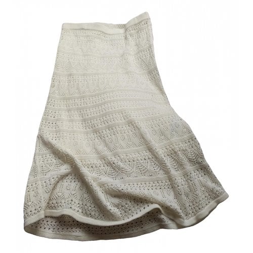 Pre-owned Whistles Mid-length Skirt In White