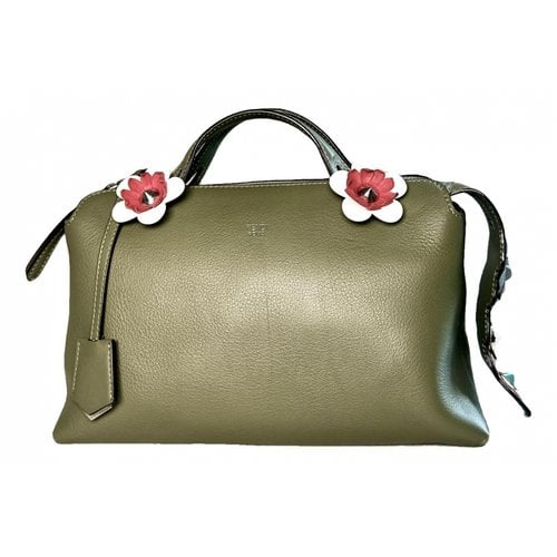Pre-owned Fendi By The Way Leather Tote In Green