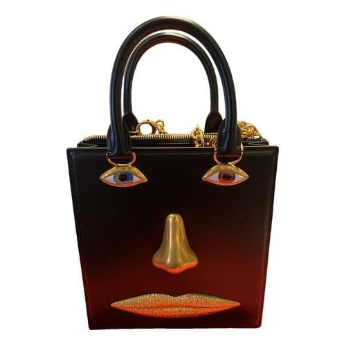 Pre-owned Schiaparelli Leather Handbag In Black